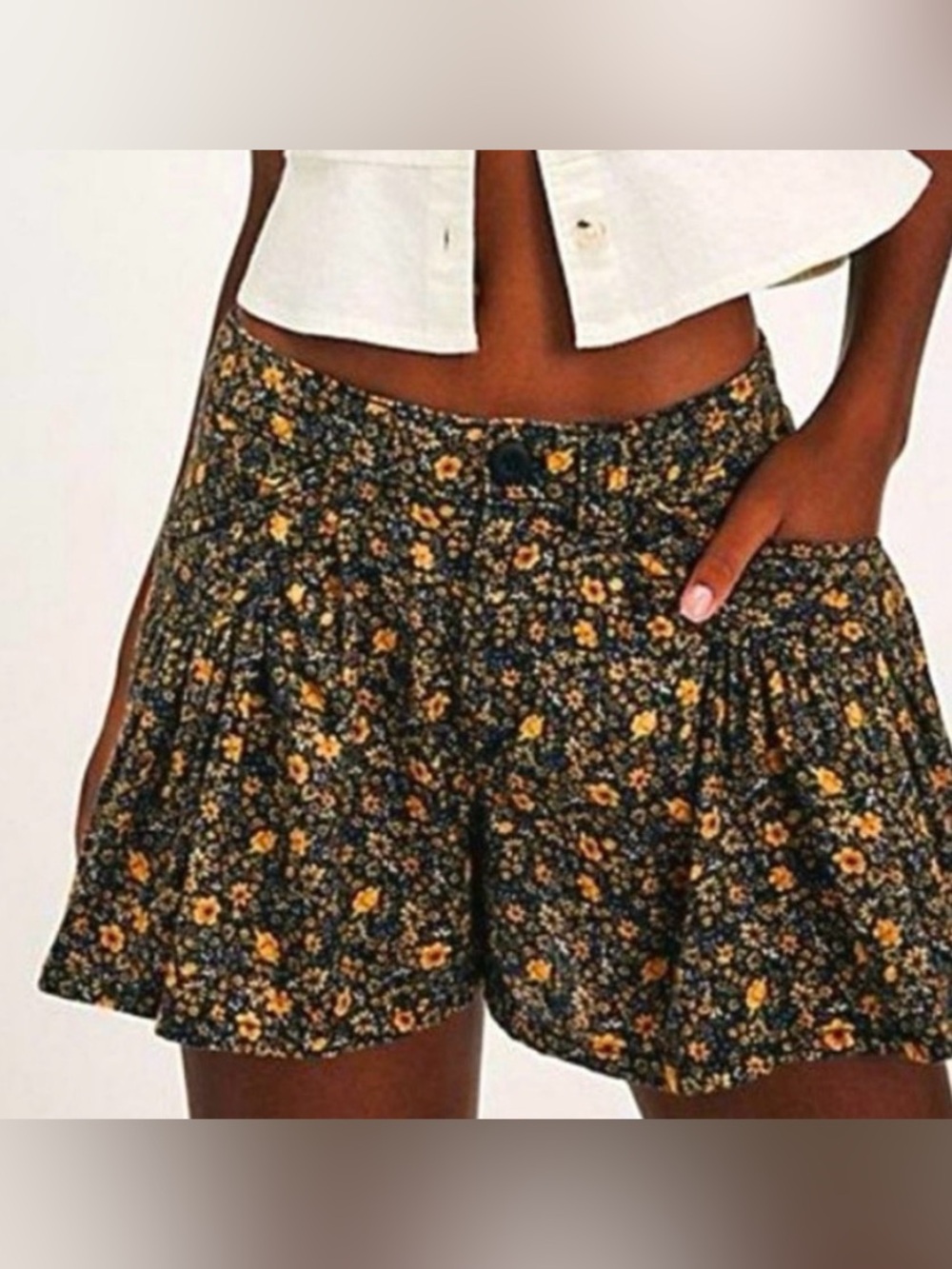 Free People Big Time printed floral trouser shorts